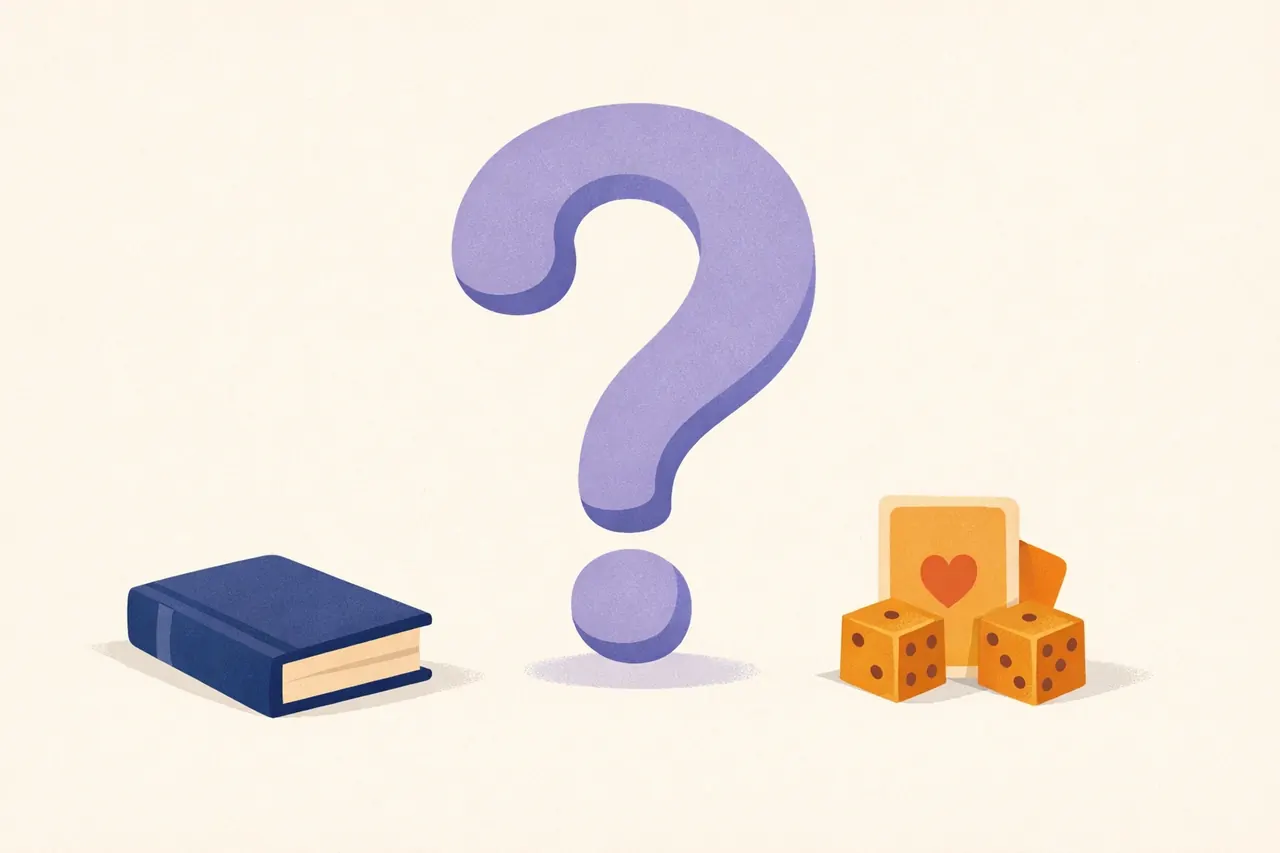 A large question mark suspended between a Swedish register on one side and international casino floor on the other, illustrating the Spelpaus question as covered on Casinoanders.co